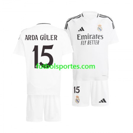 Camiseta Real Madrid Arda Guler 15 Niño Primera Equipación 2024/2025